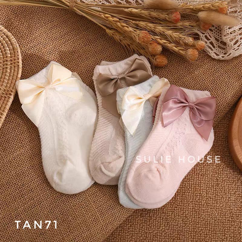 Tất lưới cổ ngắn đính nơ - TAN71