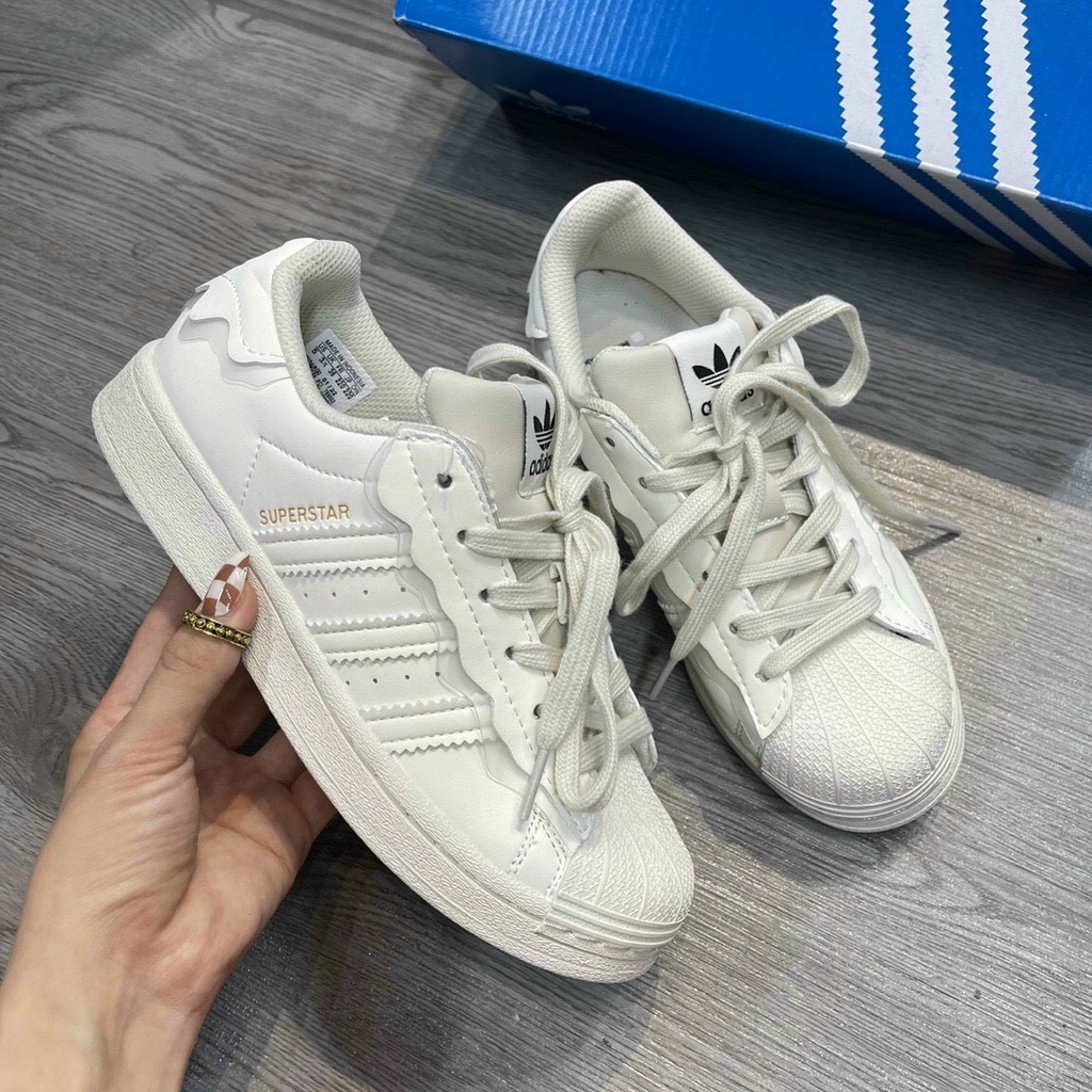 Giày thể thao das sò trắng hàng SC mẫu mới 2022, Giày Superstar Cloud White Mũi Sò Bản