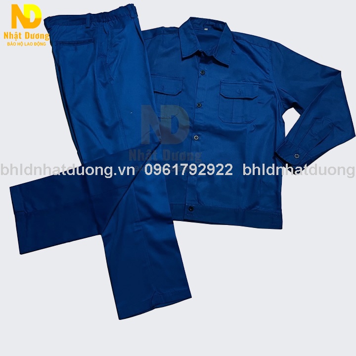 Quần bảo hộ lao động nam vải kaki 2/1 màu xanh DN08