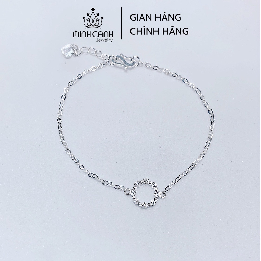 Lắc Tay Bạc Viền Tròn Đính Đá - Minh Canh Jewelry