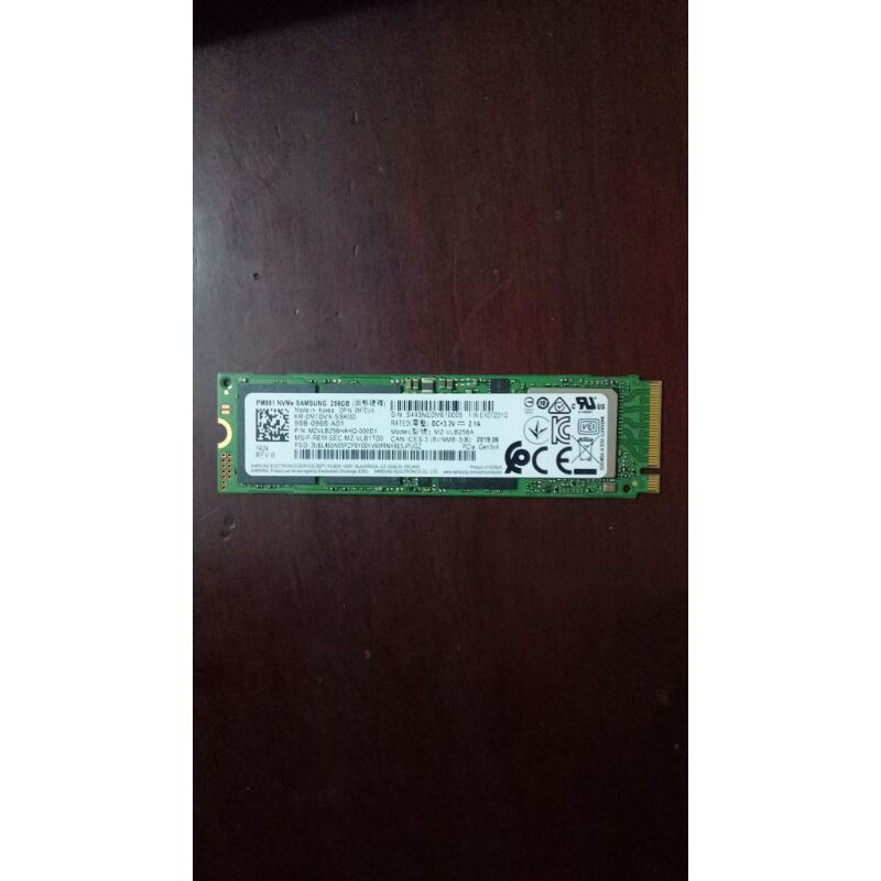 SSD SAMSUNG NVME PM981 M.2 – 256GB PCLE