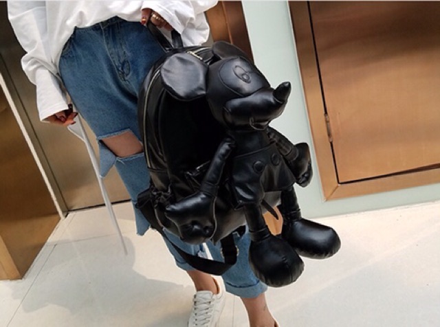 Balo da chuột Mickey sành điệu, chất da cao cấp, đựng sách vở thoải mái ạ
