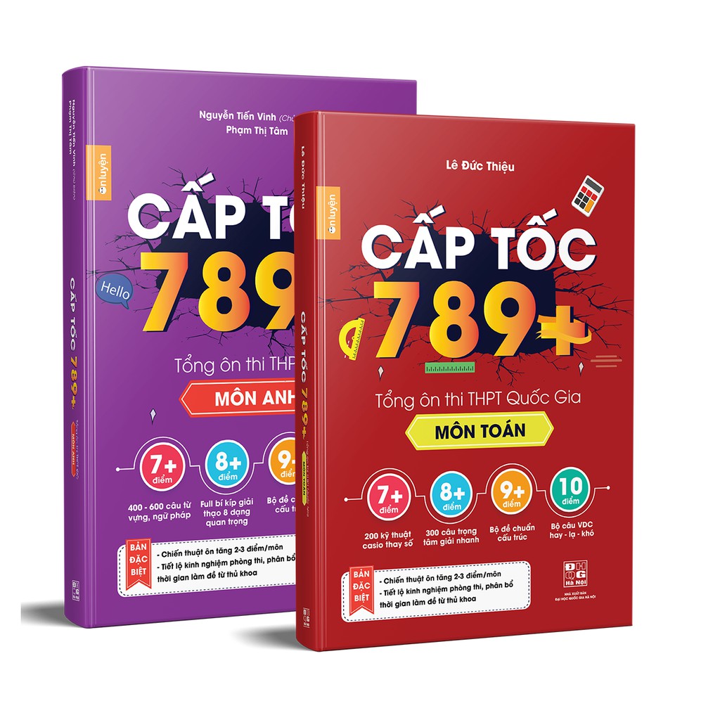 Sách - Combo 2 cuốn Cấp tốc 789+ Tổng ôn thi THPT Quốc Gia (Toán + Anh) | BigBuy360 - bigbuy360.vn