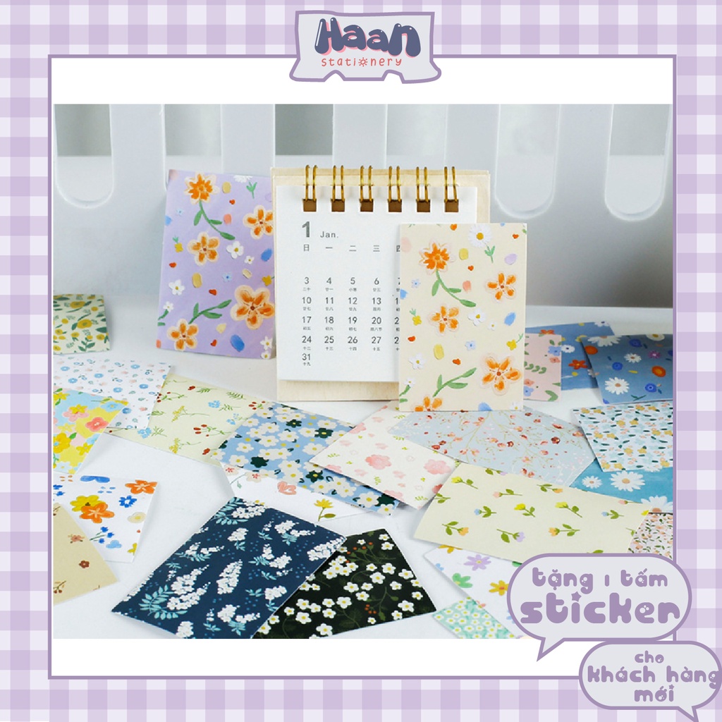 Set 30 miếng dán sticker 🌼🌻hoa nhí vintage dễ thương🌼🌻 trang trí sổ tay, planner, bullet journal