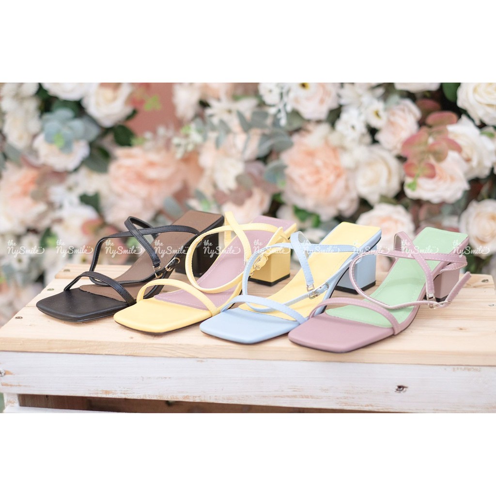 Giày cao gót quai ngang 5cm  FLASH SALE  - THE NYSMILE - Gót trụ công sở quai mảnh - CLUB