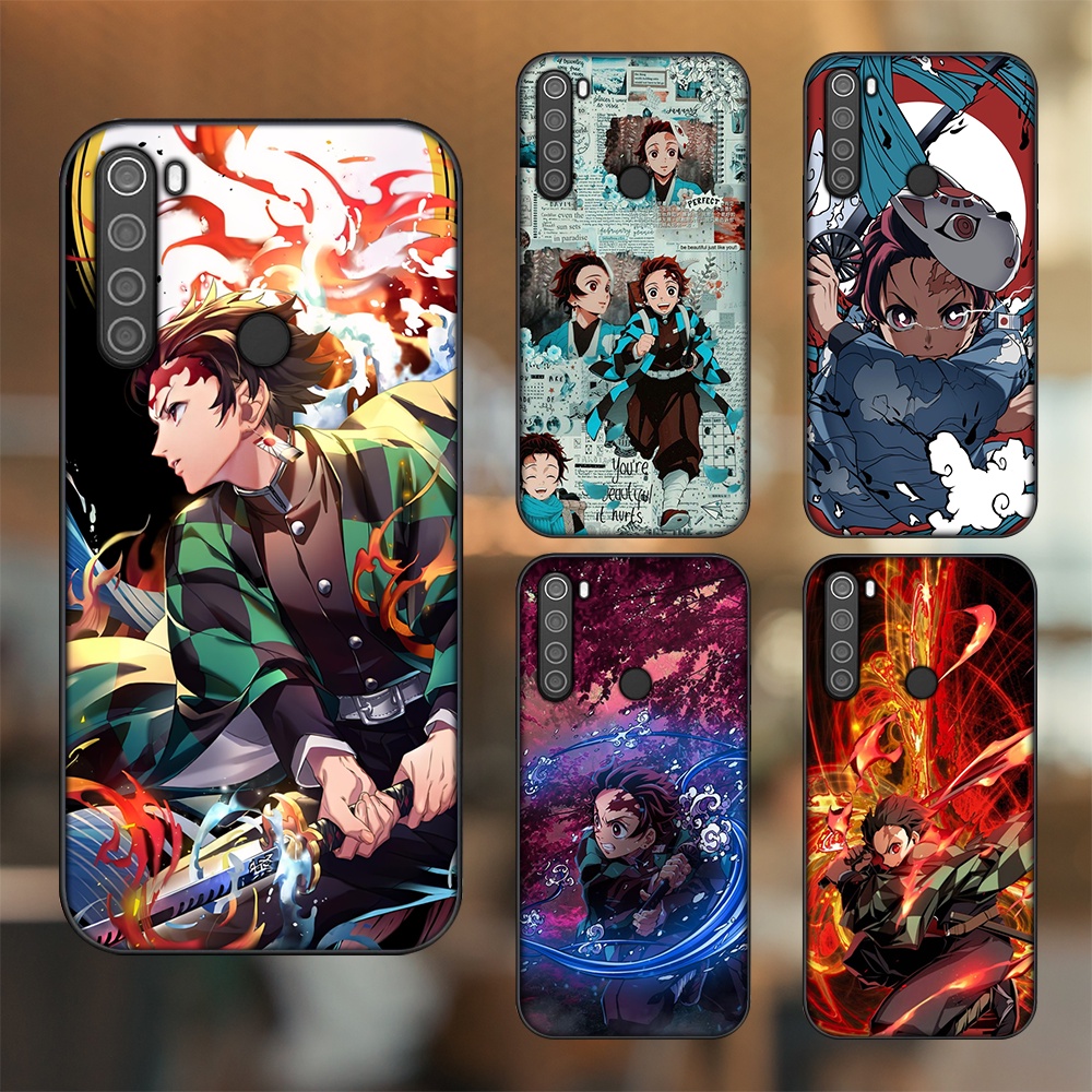 Ốp lưng Xiaomi Redmi Note 8 viền đen in hình Tanjiro Kimetsu No Yaiba