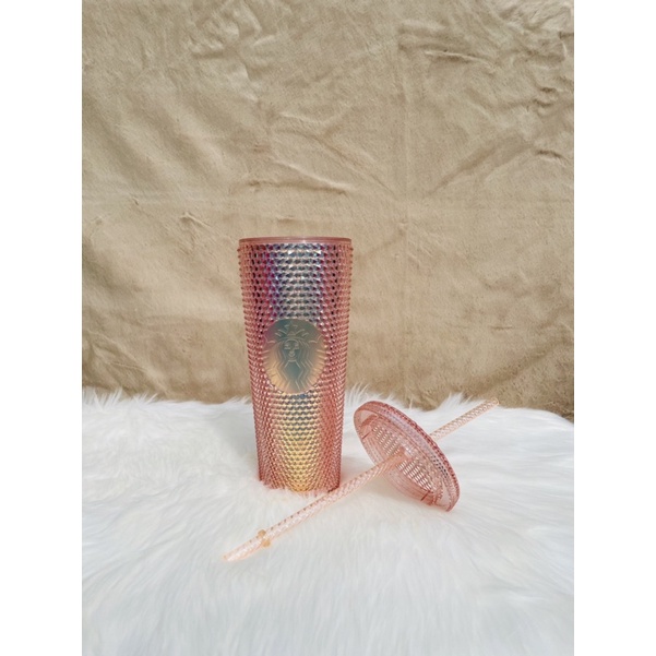 Ly Starbucks Studded Twinkle Rose Gold Bling 24Oz