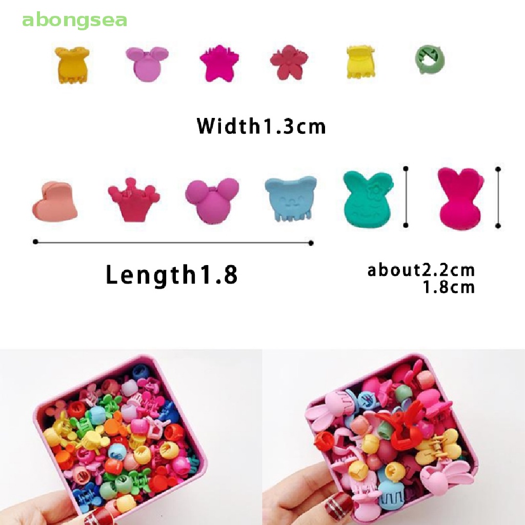 Set 50 Kẹp Tóc Càng Cua Đính Hoa / Thỏ Mini Dễ Thương Cho Bé Gái Đẹp