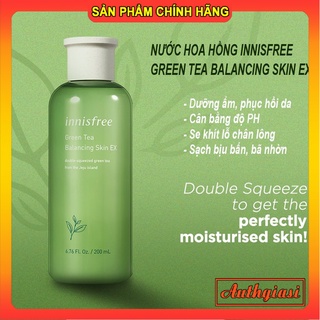Nước hoa hồng \ Sữa dưỡng INNISFREE Green Tea Balancing Skin \ Lotion EX chiết xuất trà xanh dưỡng ẩm cân bằng da