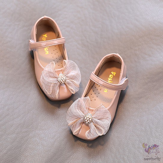 Giày búp bê đính nơ thiết kế quai dán thời trang đáng yêu xinh xắn cho bé gái
