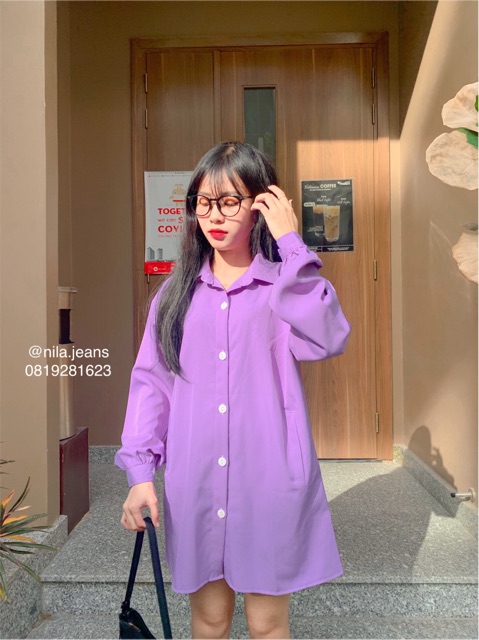 Áo sơ mi 2 túi sườn form rộng oversize