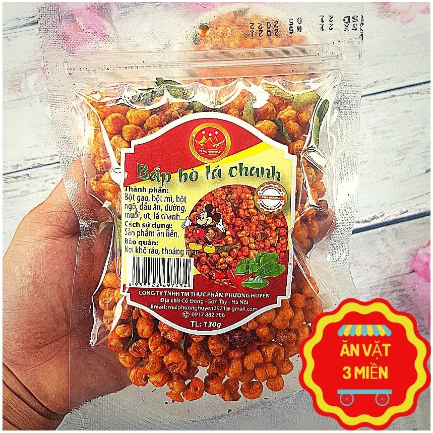 Bắp Rim Bò Tỏi Ớt Lá Chanh Phương Huyền Food gói 130gr