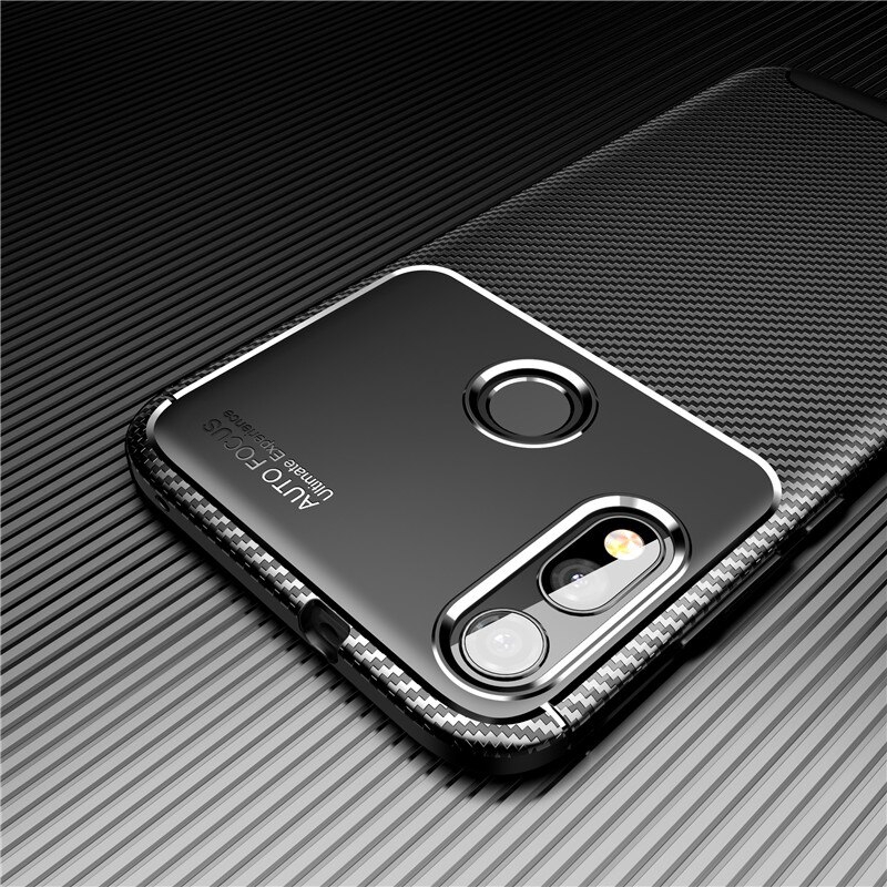 Motorola Moto E 2020 Case Carbon Fiber Shockproof TPU Back Cover Full Protector Fitted Soft Silicone Case