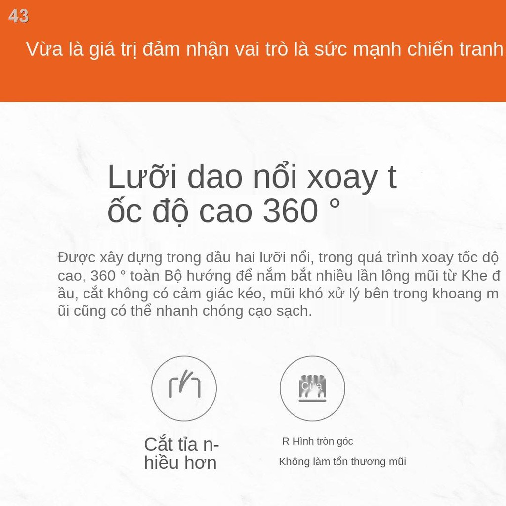 HMáy tỉa lông mũi điện đa chức năng Xiaomi Youpin có thể được rửa sạch, tự động nghệ thuật cạo mũi, vệ sinh cho nam g