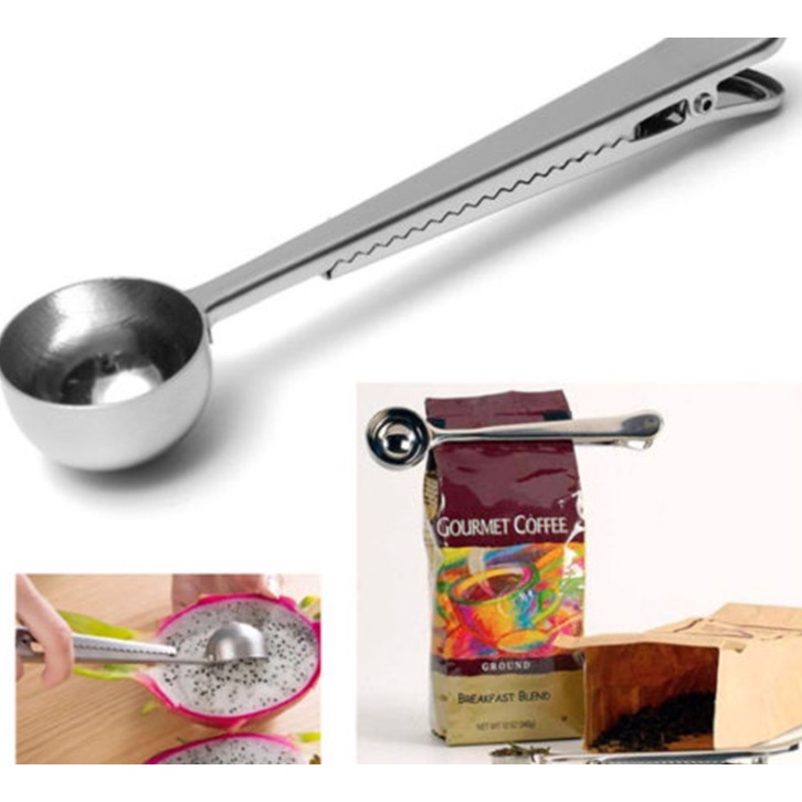 Thìa muỗng kẹp miệng túi cho nhà bếp 2 trong 1