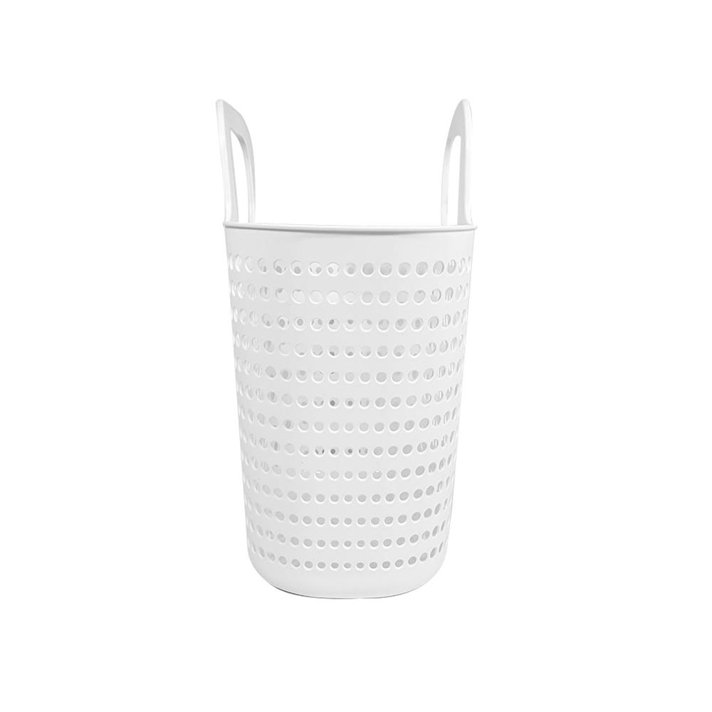 HomeBase PLIM Giỏ đựng đồ dơ đem đi giặt bằng nhựa Thái Lan BUBBLE W40.3xH42.5xD22.5 Màu trắng