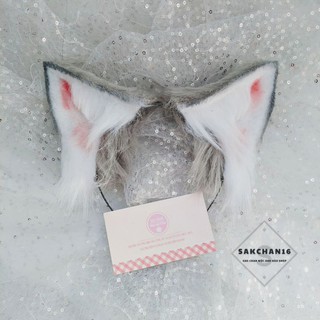 Bộ tai kèm đuôi hoá trang cáo màu xám loại lớn