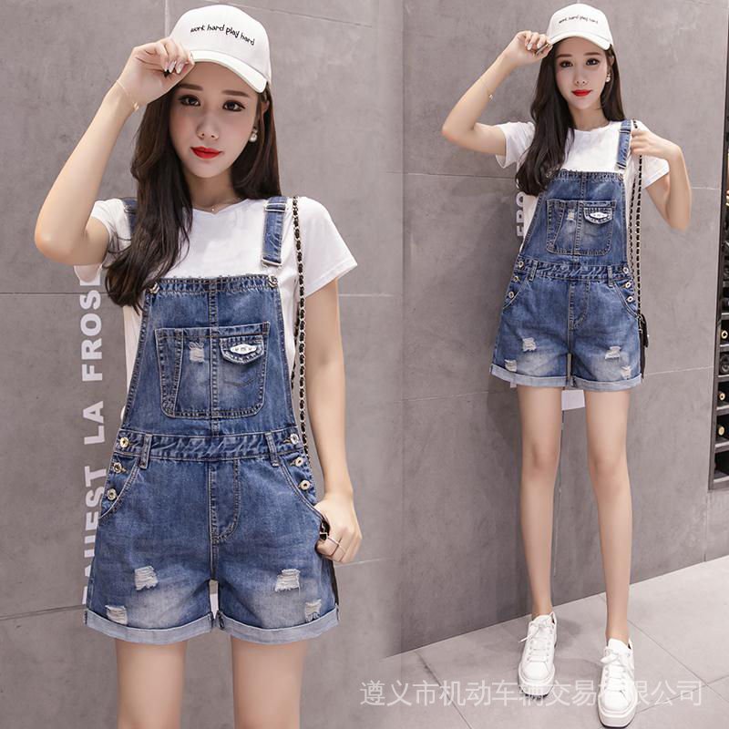 Quần Yếm Jeans Ngắn Thời Trang Dành Cho Nữ