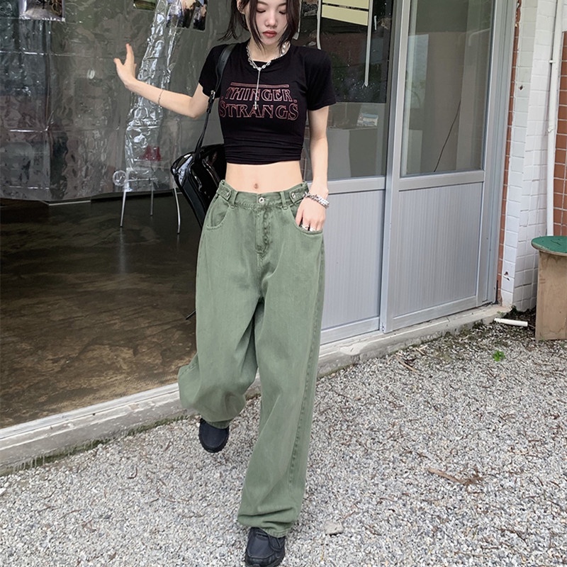 Quần Jean Nữ Lưng Cao Ống Rộng