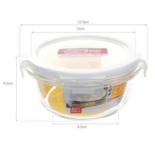 Hàng Chính hãng - Hộp thủy tinh hình tròn Lock&Lock LLG822 400ml (12x6,5cm) | BigBuy360 - bigbuy360.vn