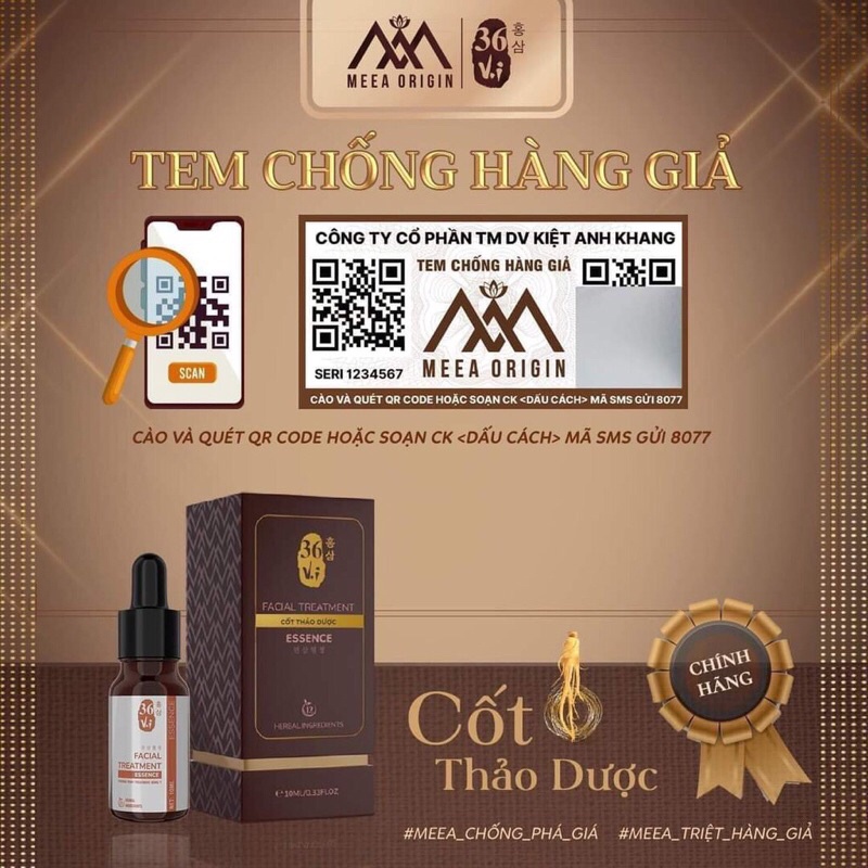 Cốt Huyết Thanh Thảo Dược 36 Vị - Meea Organic-Tái Tạo Da ,Ngừa mụn ,Phục Hồi Da chai 5ml( chính hãng 100%)