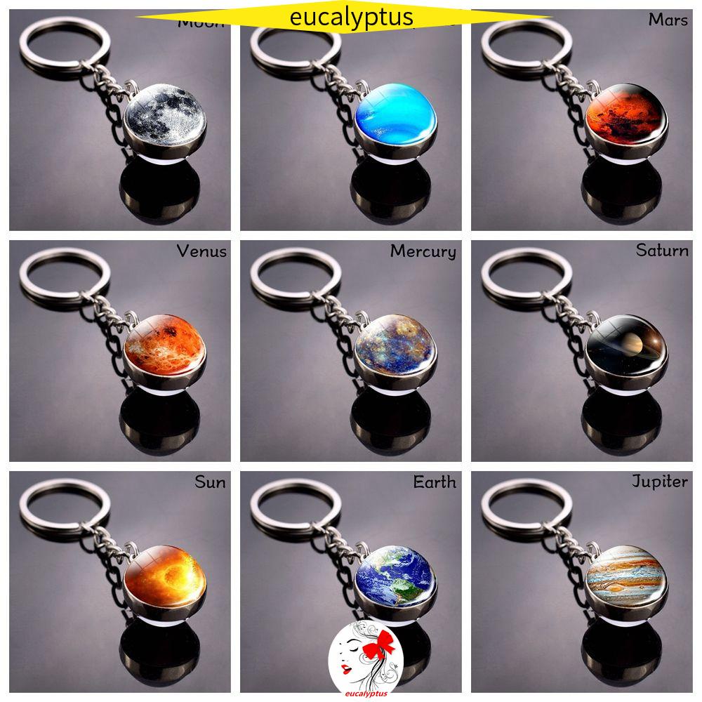 Móc Chìa Khóa Bằng Kính Hình Vòm Và Hành Tinh Hai Mặt Độc Đáo Thời Trang Cho Nữ