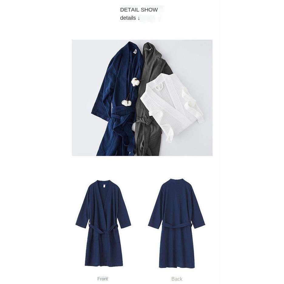 Áo choàng tắm ngủ mỏng dáng rộng điều hòa khí kiểu xuân thu Nhật Hàn quyến rũ cho nam và nữ | BigBuy360 - bigbuy360.vn