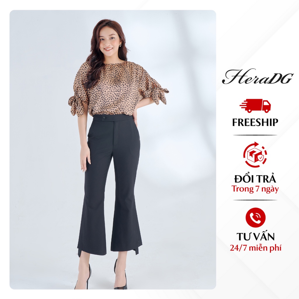 Quần Tây Công Sở Nữ HeraDG Thiết Kế Lưng Cao Loe Dáng Suông Tôn Dáng, Chất Liệu Cao Cấp SQDBA004-S