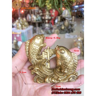 Tượng cá chép hóa rồng bằng đồng nguyên chất cao 8cm - vật phẩm phong thủy