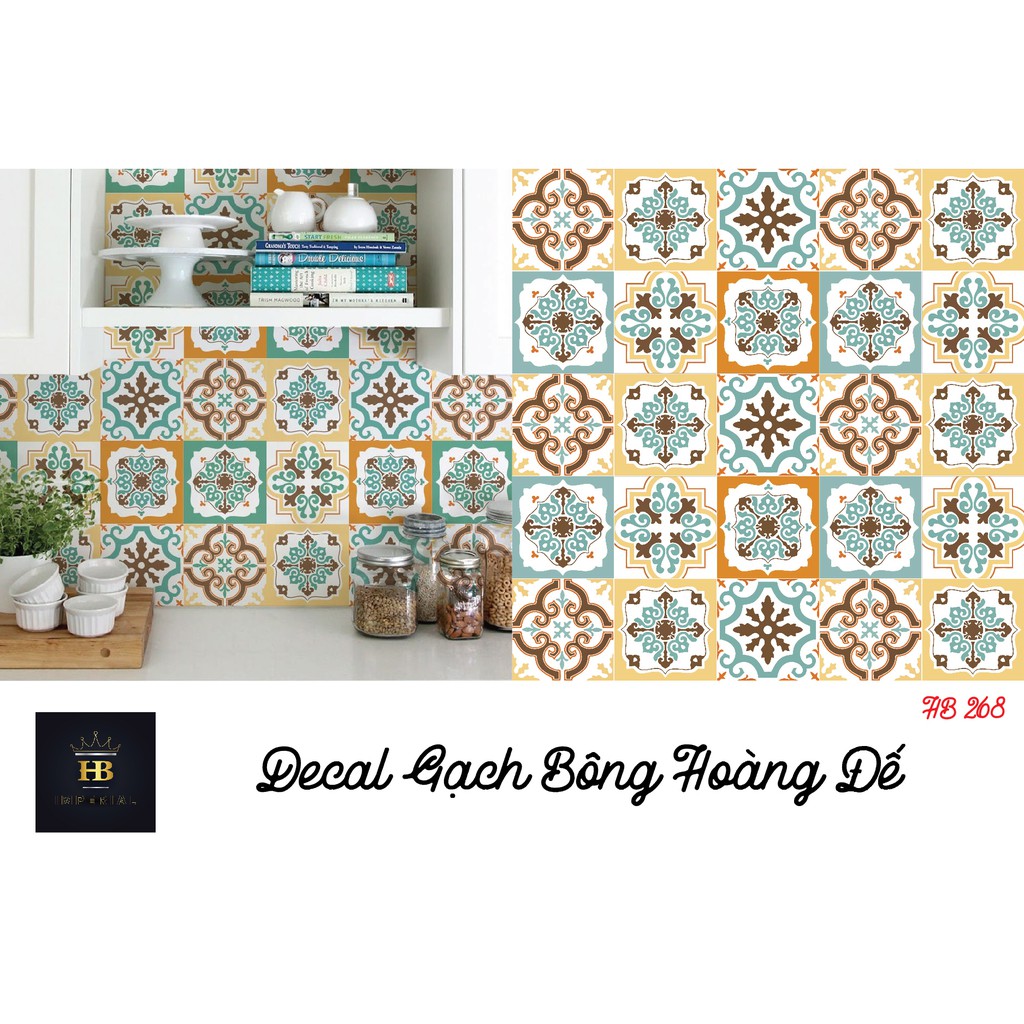 Decal gạch bông set 25 ô
