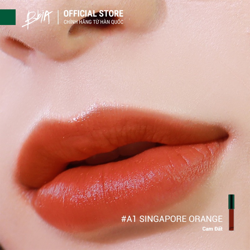 Son Kem Lì Bbia Last Velvet Lip Tint ASIA EDITION - A1 Singapore Orange 5g - Bbia Official Store