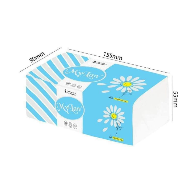 Combo 5 bịch Giấy ăn loại rút Mylan 4 lớp tiện lợi (BỊCH XANH)