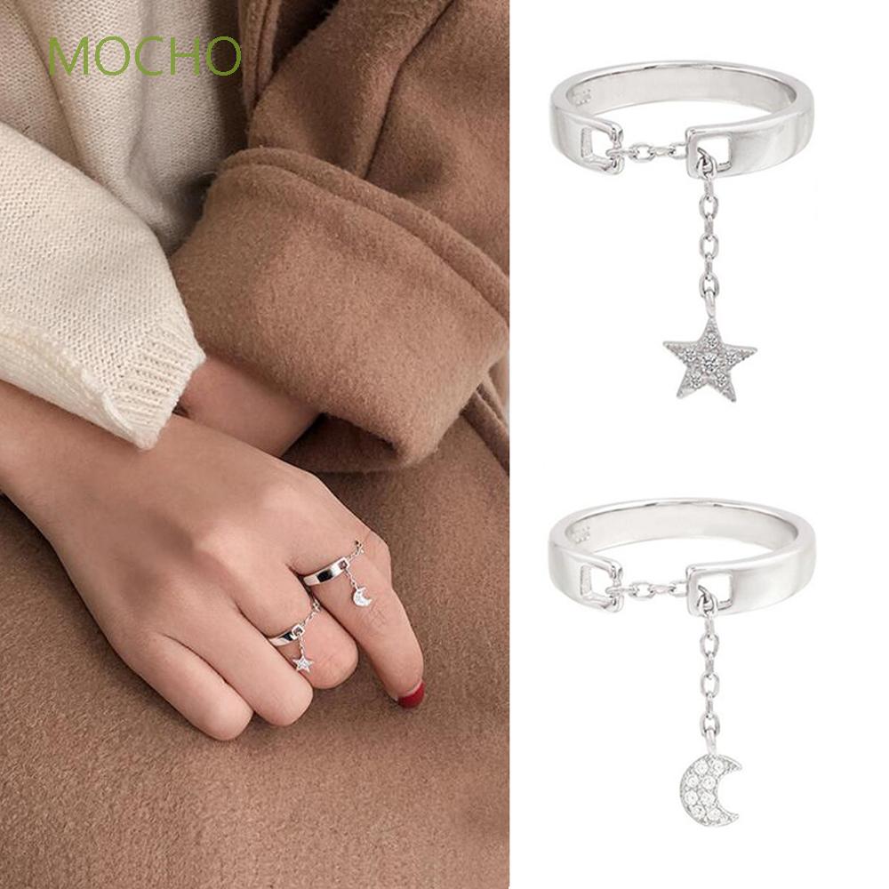 Nhẫn Hình Mặt Trăng Và Ngôi Sao Thời Trang Cho Nữ