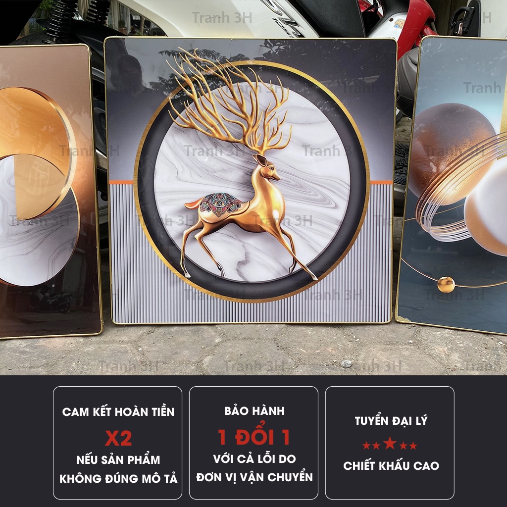 Tranh Tráng Gương Cỡ Đại, Tranh Treo Tường Phòng Khách, chất liệu mica cao cấp kt lớn 80*180cm | 3H