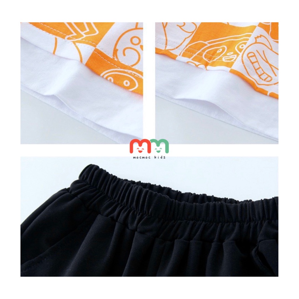 Đồ bộ bé trai mùa Hè thun cotton cao cấp mềm mịn mát cho bé 23kg đến 53kg