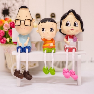 Búp bê bố đầu nhỏ con đầu to 3 người ấm cúng tình cảm chất liệu dễ vệ sinh