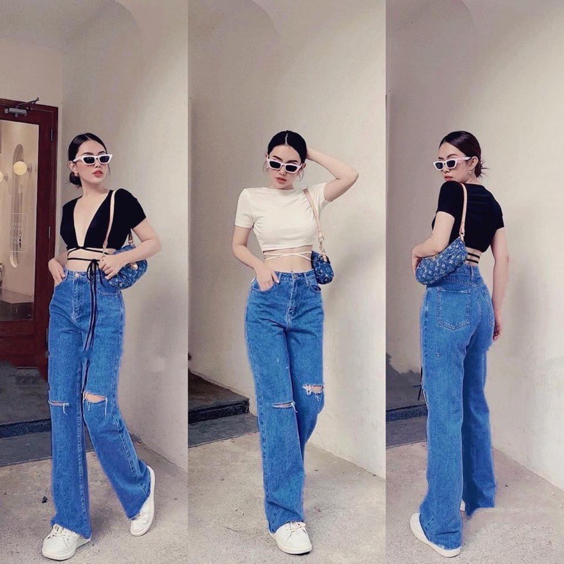 quân jean nữ ông suông quân jean baggy nư hàng siêu hot - Hàng mới về