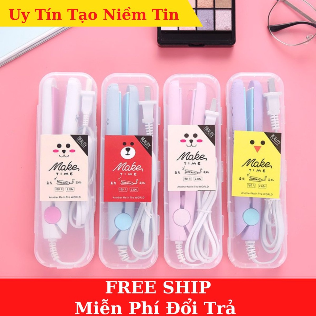 Máy Duỗi Tóc, Làm tóc Mini Make Time Bằng Gốm Sứ Có Hộp Đựng Tiện Dụng Cho Nữ