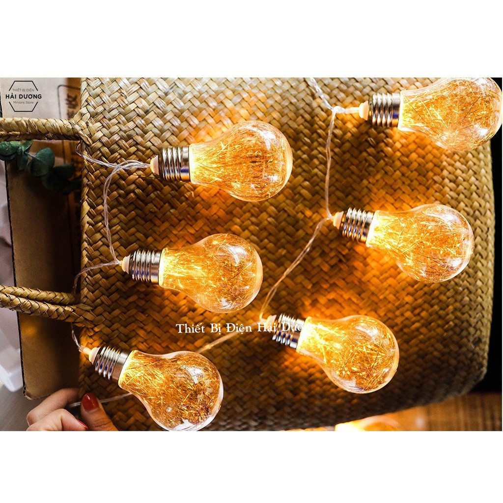 Bộ dây đèn led trang trí 20 bóng đèn dài 4 mét chân cắm USB - Tặng kèm củ sạc - Bảo hành 1 năm - Trang trí decor