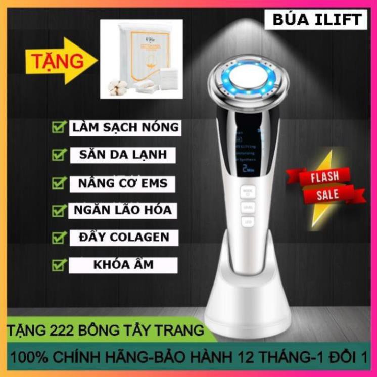 Máy massage mặt nóng lạnh ⭐KÈM QUÀ⭐ Đẩy sâu tinh chất điện di,trị liệu ánh sáng sinh học [ILF-9001][Bảo hành 6 tháng]