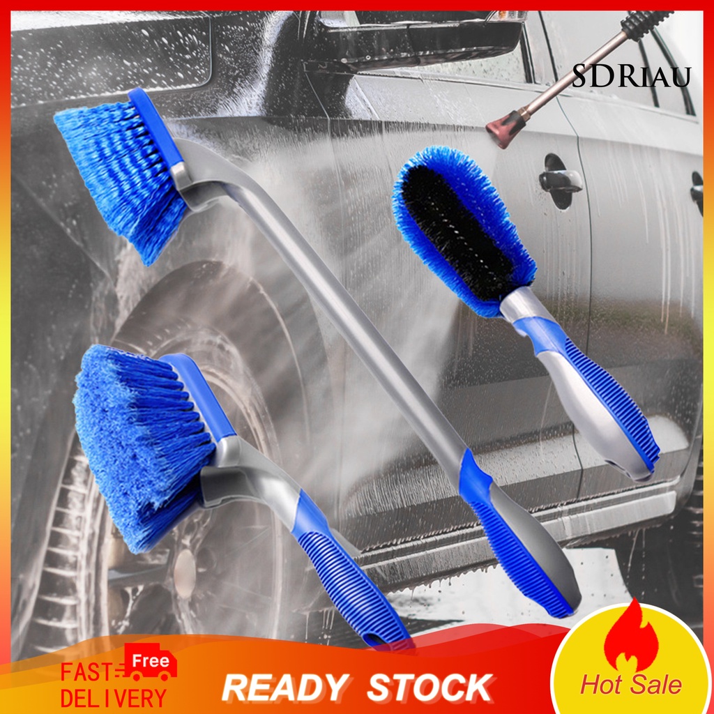 Bàn chải làm sạch bánh xe ô tô đa năng bằng nhựa abs với cán dài / ngắn
