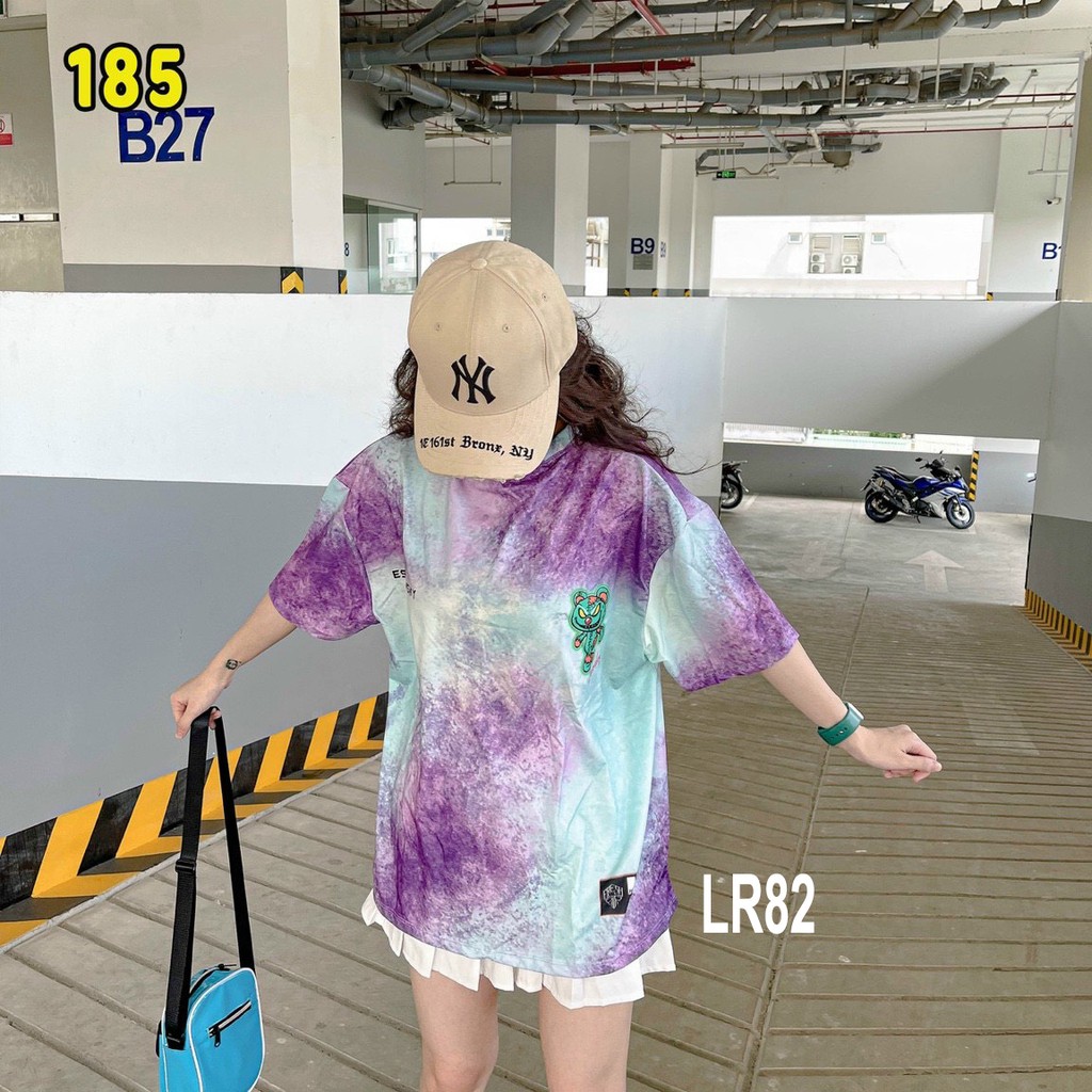 Áo thun loang màu 𝑭𝒓𝒆𝒆𝒔𝒉𝒊𝒑 Áo phông unisex LR82 vải cotton xượt poli co giãn thấm hút tốt, không xù lông