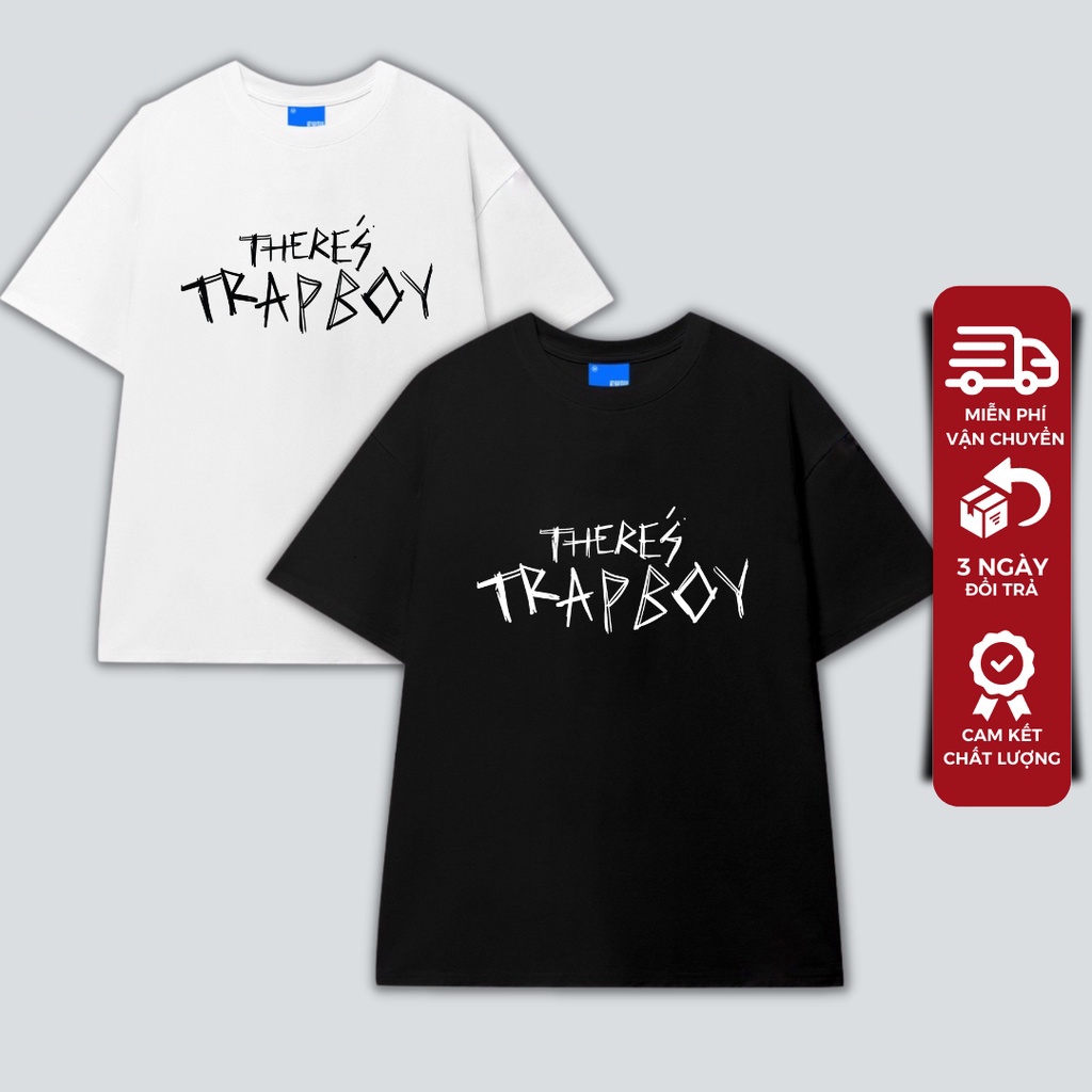 Áo Thun, Áo Phông Unisex - OverSize, Tay lỡ Form rộng, In Chữ Trap Boy ngộ nghĩnh đáng yêu phong cách đường phố [AF04]