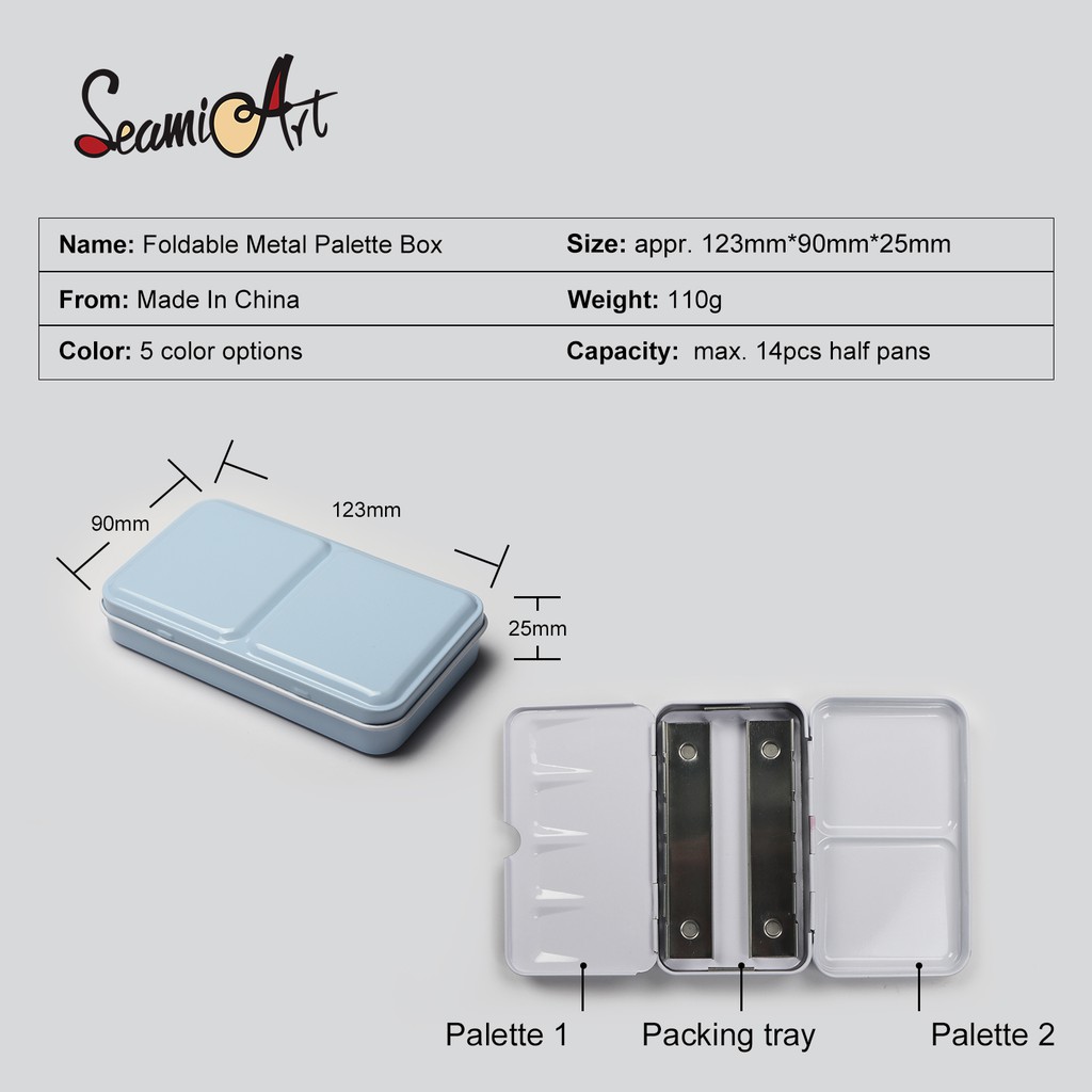 SeamiArt Multi Functional Portable Metal Foldable Painting Box