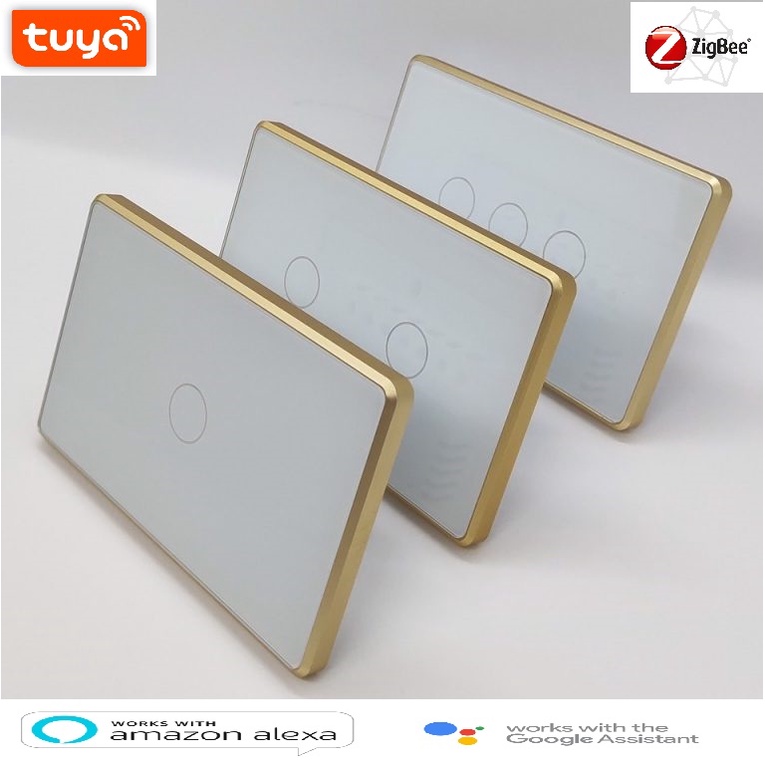 (Wifi/Zigbee)Công tắc cảm ứng thông minh Tuya Smartlife viền nhôm cao cấp kết nối Wifi / Zigbee