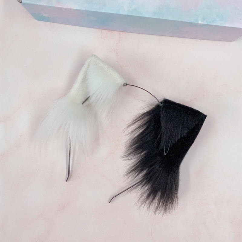 Băng Đô Tai Mèo Phối Lông Hóa Trang Halloween