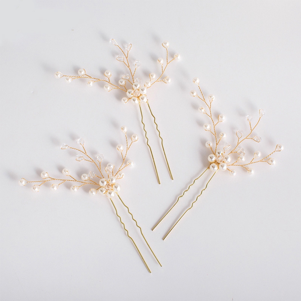 Trâm cài tóc trang trí ngọc trai / chiếc lá / cánh hoa