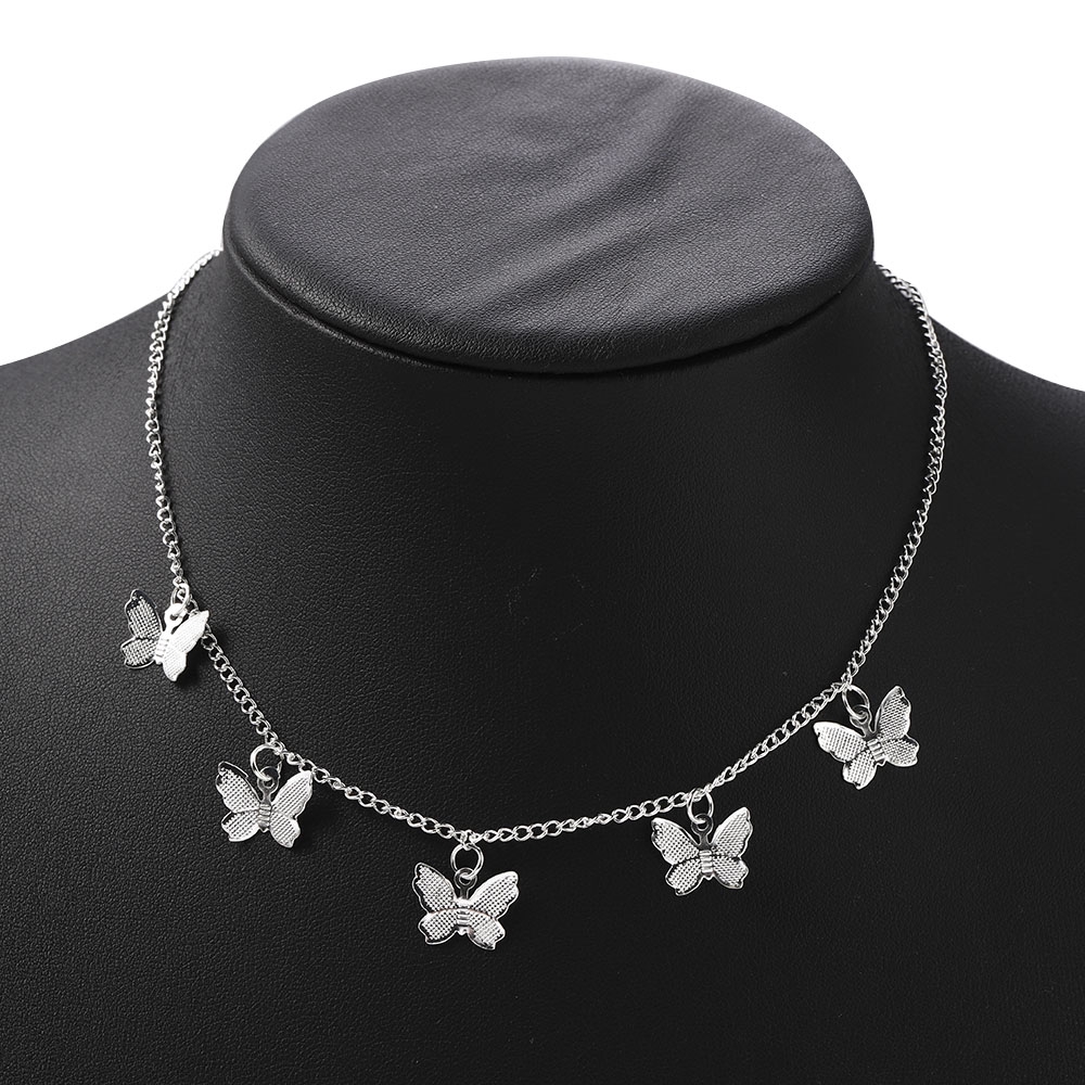 Dây chuyền choker cho nữ hình bươm bướm mạ vàng bạc phong cách thời trang chất lượng cao | BigBuy360 - bigbuy360.vn
