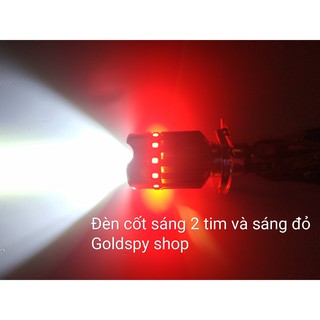 Đèn pha Led xe máy 7 màu 4 tim H4 ( giá 1 cái )
