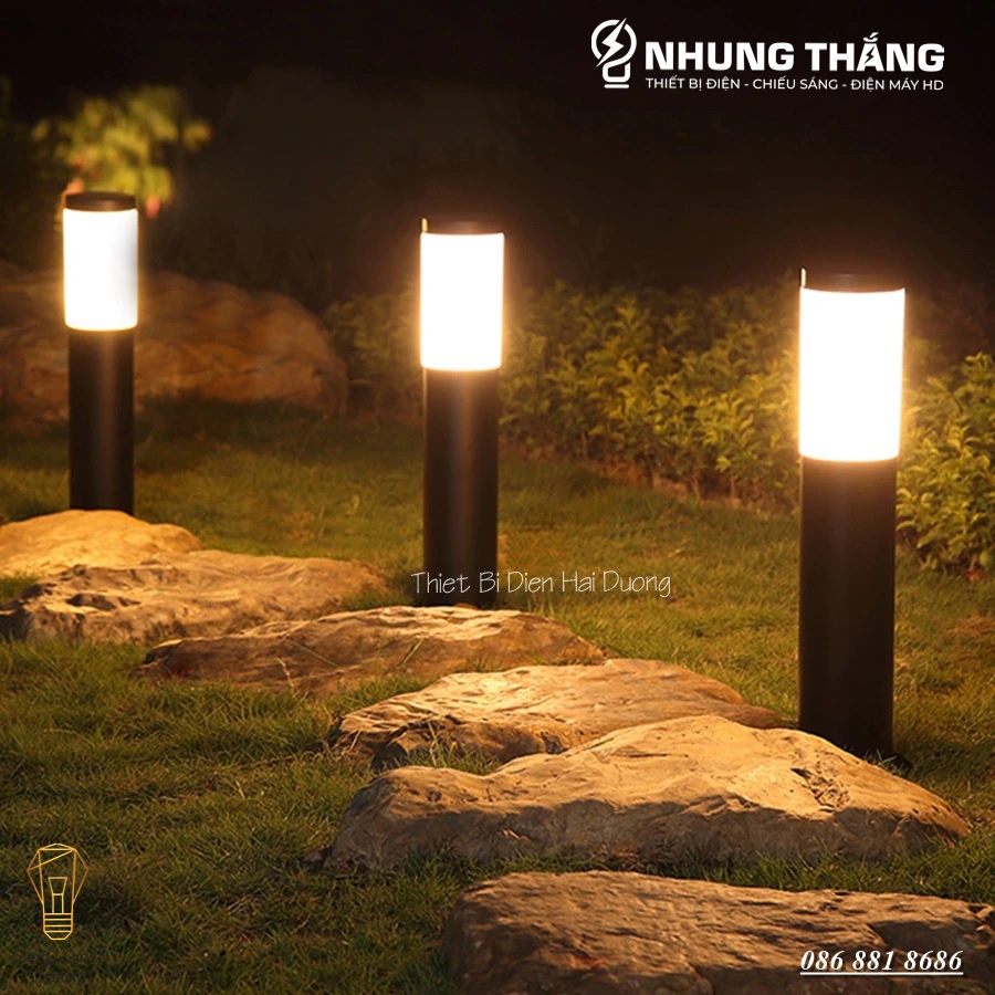 Đèn Cột Trang Trí Sân Vườn DSV-1160 Chống Nước - Chiều Cao 45cm - Cắm Điện 220V - Kèm Bóng G45 - Bảo Hành 1 Năm